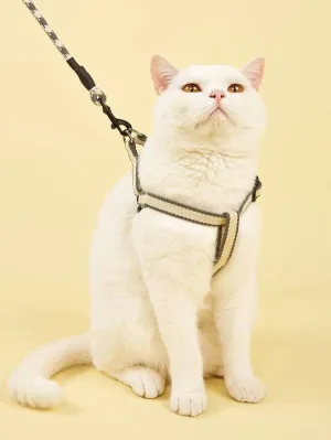 1pc Plain Pet Harness 1pc Leash