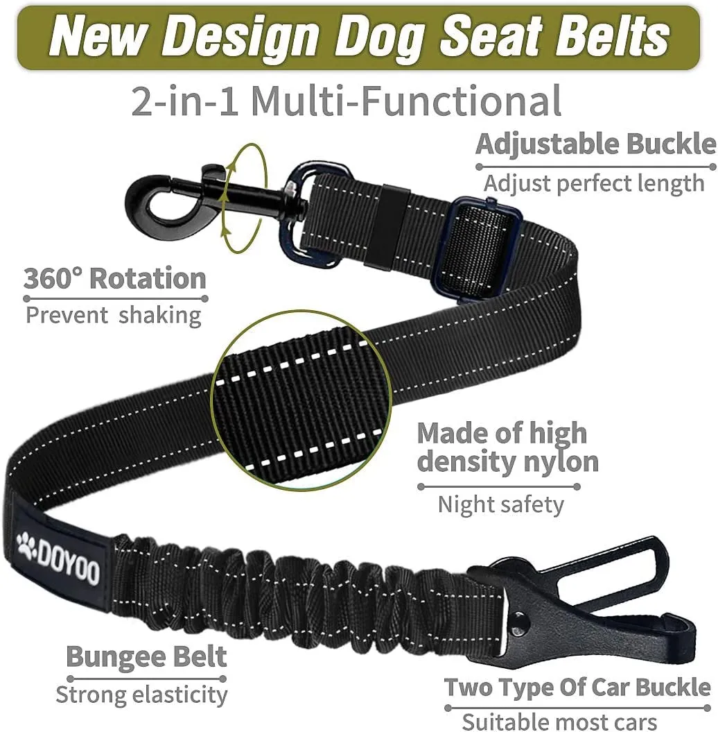 2-Pack Adjustable Dog Car Seat Belts