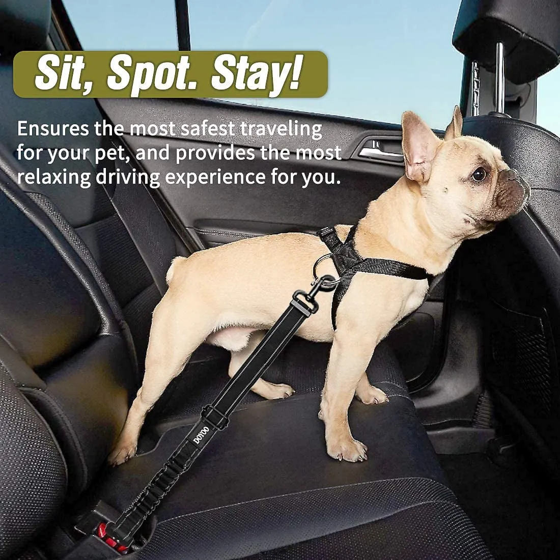 2-Pack Adjustable Dog Car Seat Belts