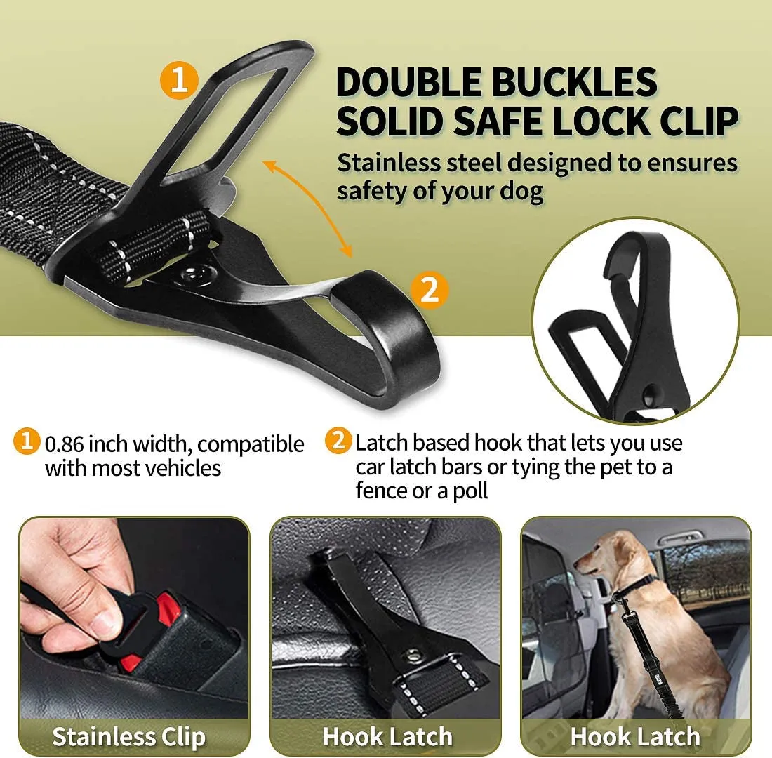 2-Pack Adjustable Dog Car Seat Belts