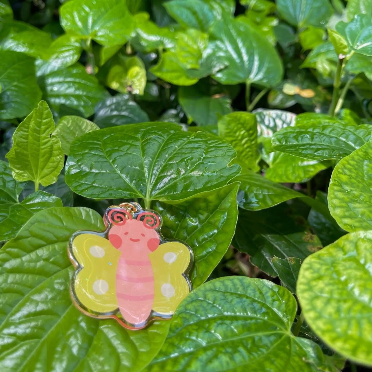 Acrylic Keychain - Butterfly Olive