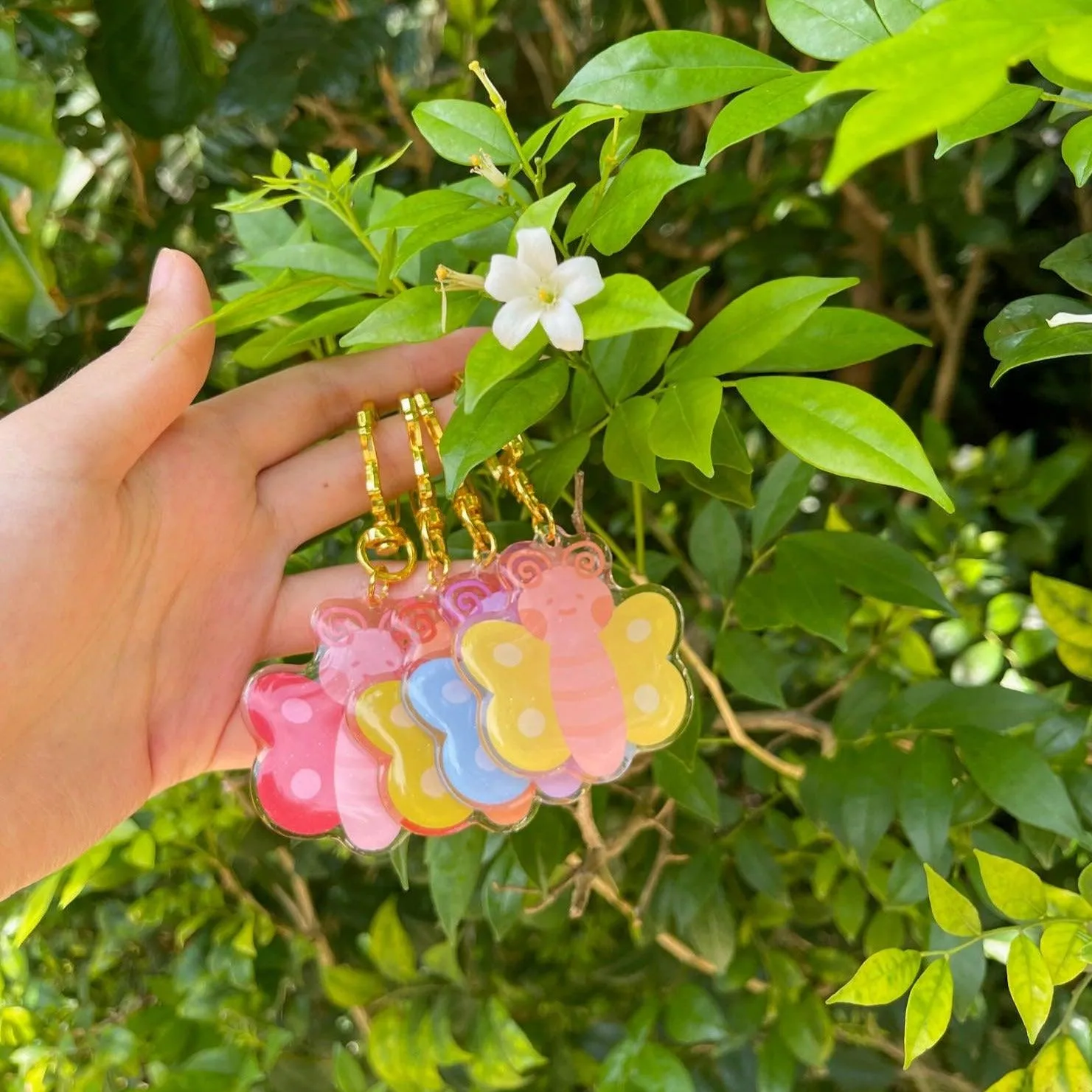 Acrylic Keychain - Butterfly Olive