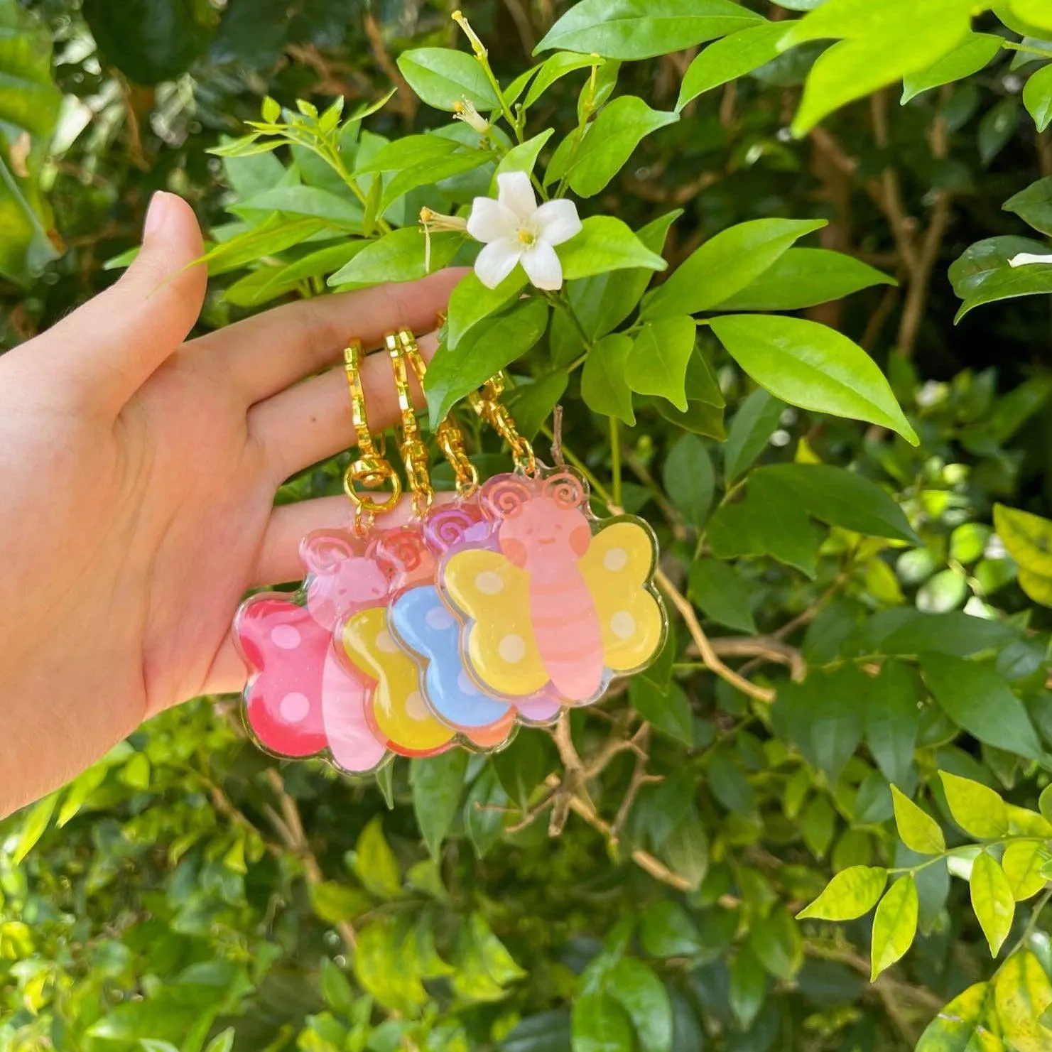 Acrylic Keychain - Butterfly Pink Blossom