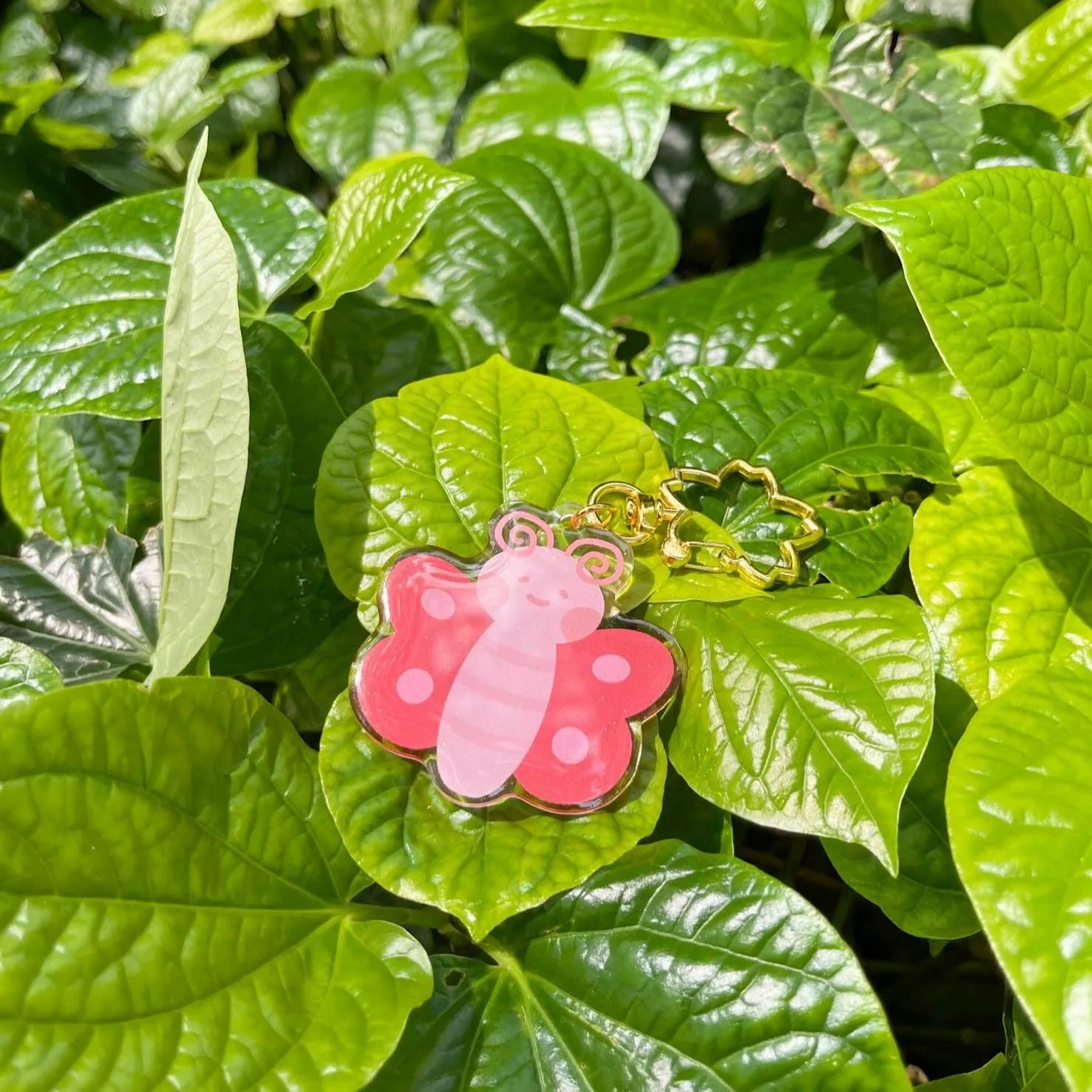 Acrylic Keychain - Butterfly Pink Blossom
