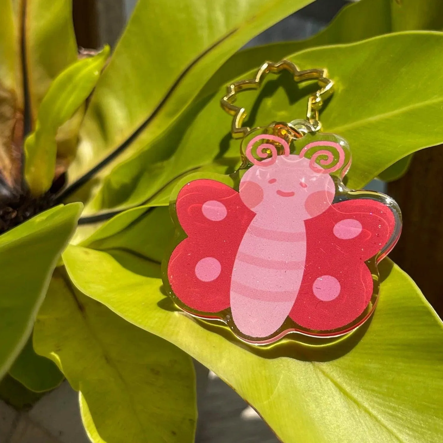 Acrylic Keychain - Butterfly Pink Blossom