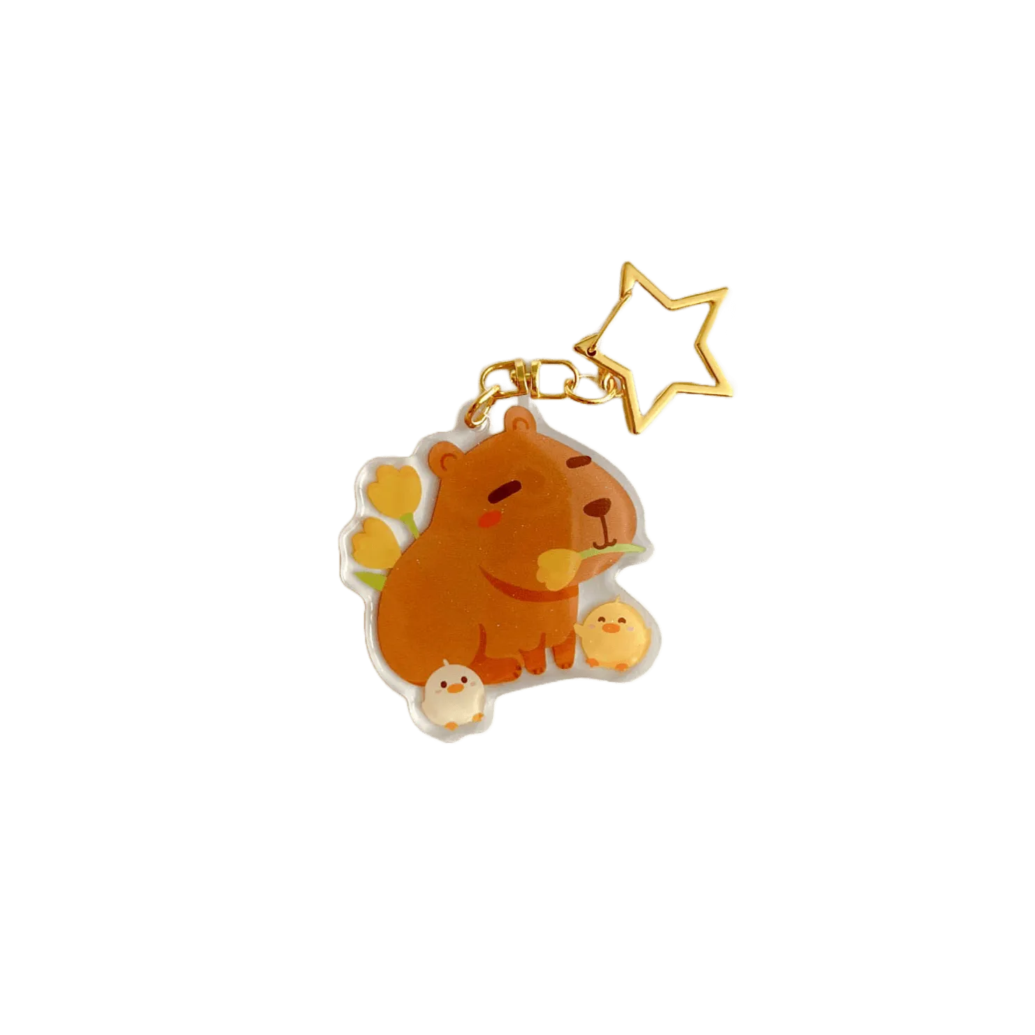 Acrylic Keychain - Capybara in Spring