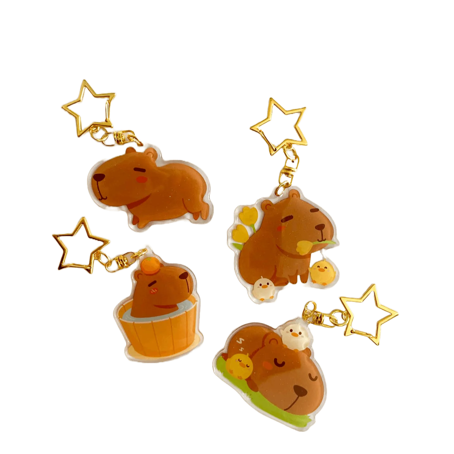 Acrylic Keychain - Capybara in Spring