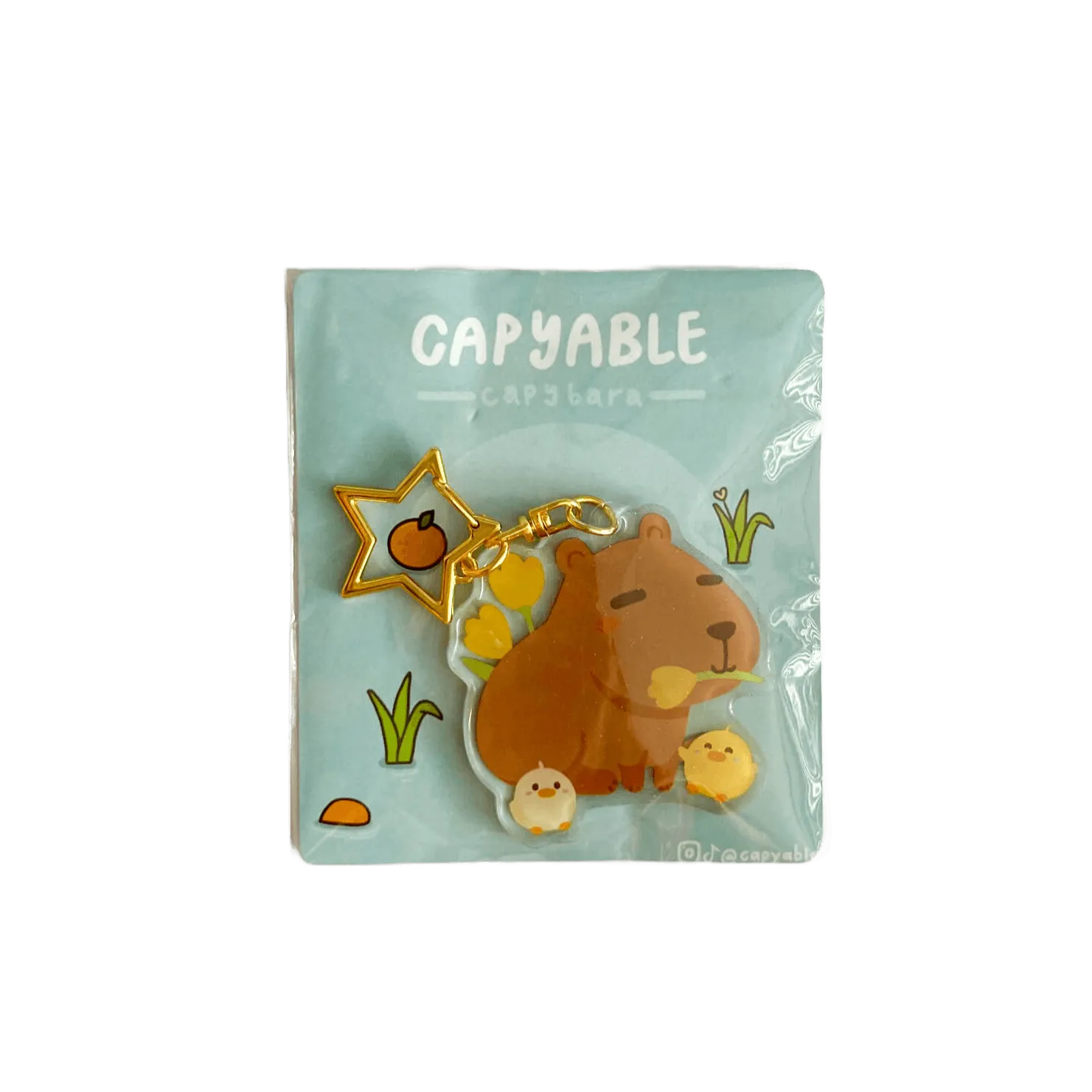 Acrylic Keychain - Capybara in Spring