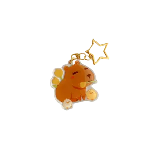 Acrylic Keychain - Capybara in Spring