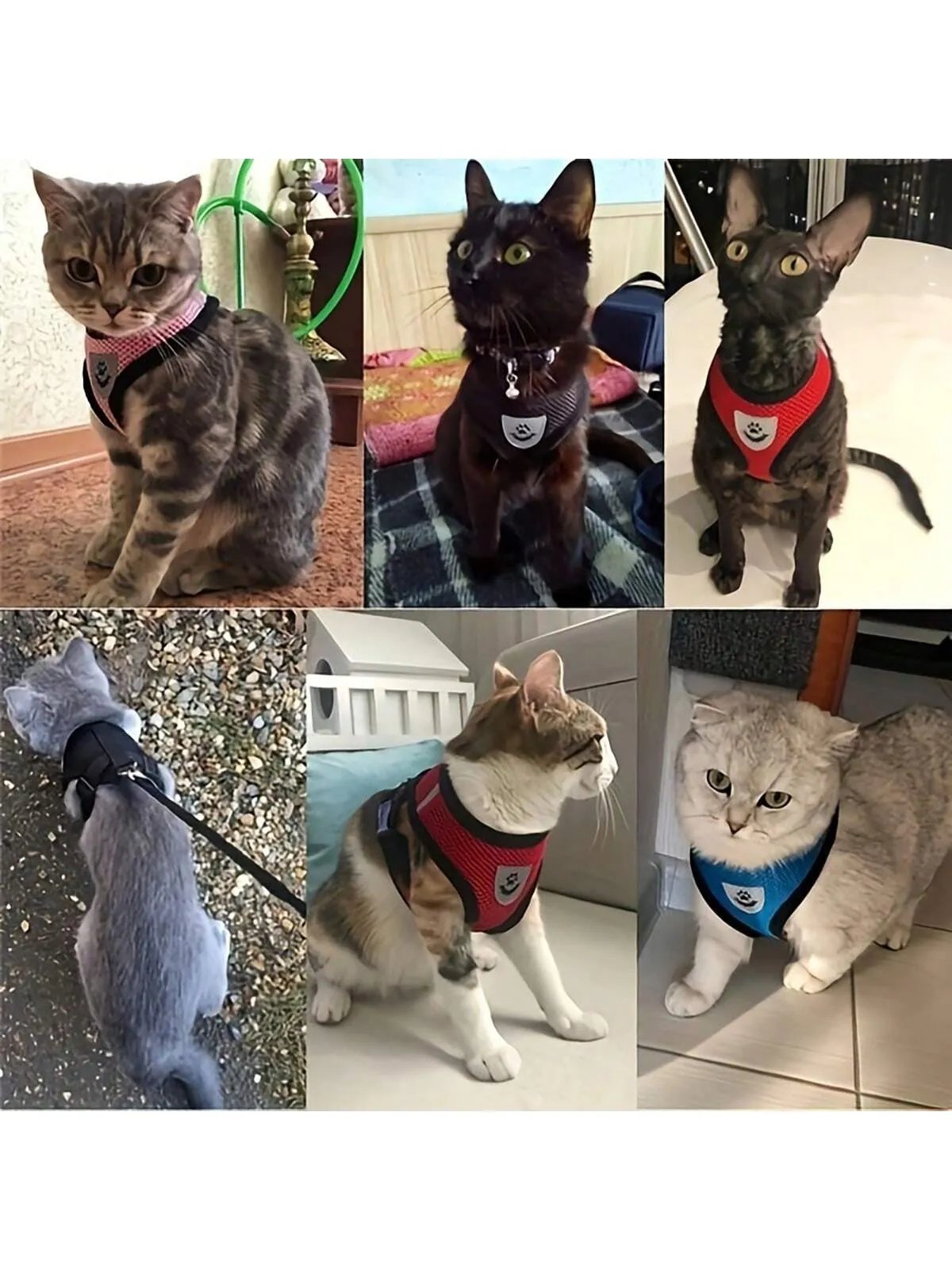 Adjustable Reflective Pet Harness and Leash Set for Dogs and Cats