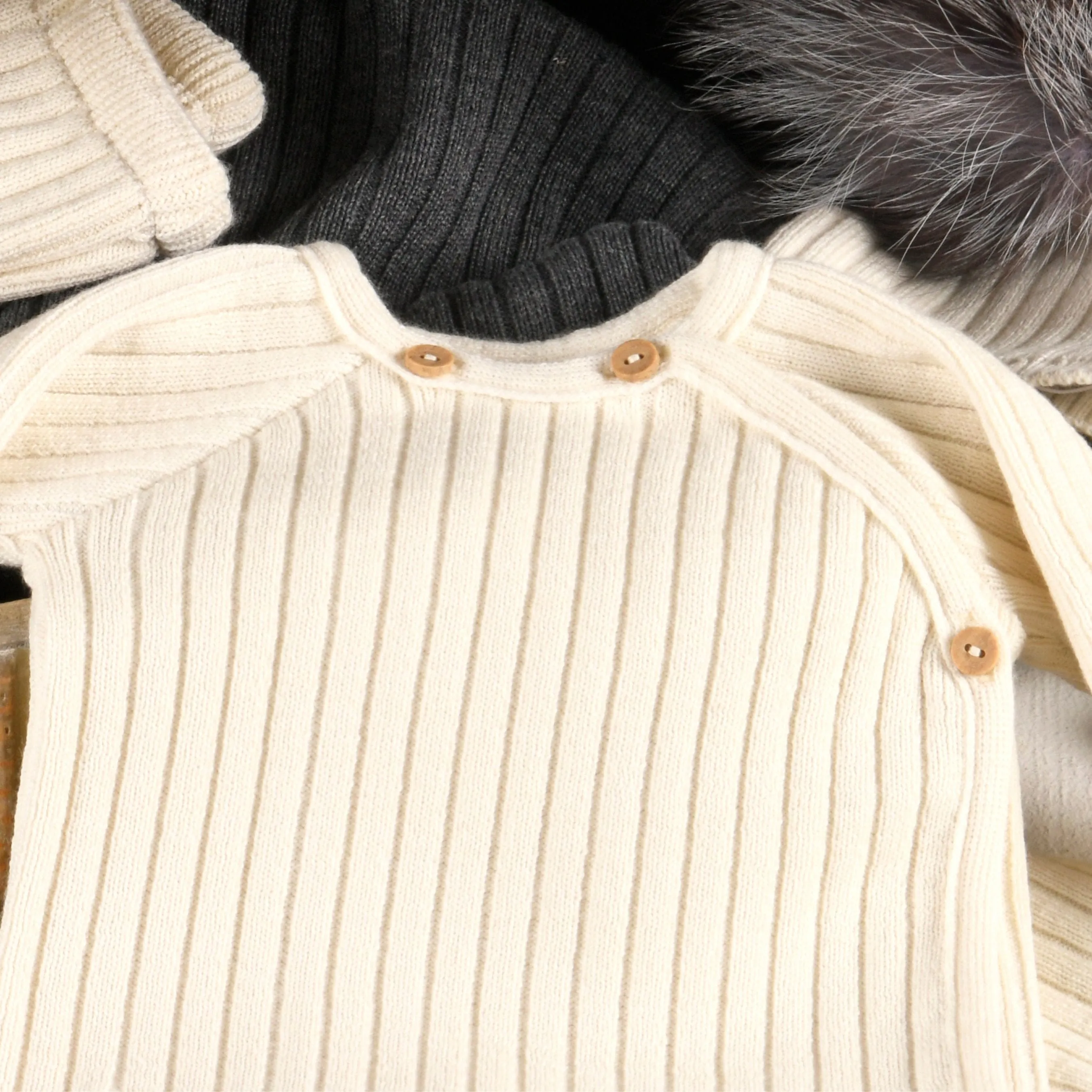 Baby Cream Knit Jumpsuit | Made in France