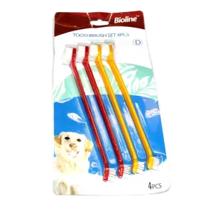 Bioline Dog Dual Side Pet Tooth Brush- Pack of 4