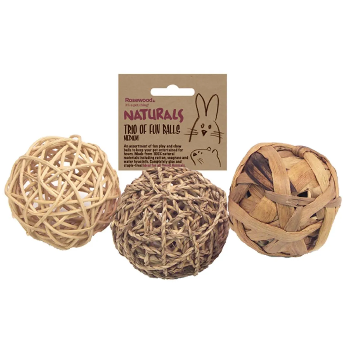 Boredom Breaker | Small Pet Chew Toy | Nature's Trio Fun Balls - Medium
