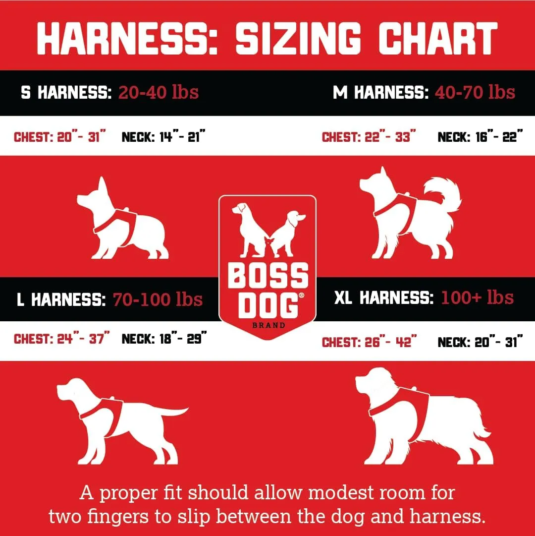Boss Dog® Boss Tactical™ Black Harness with Boss Clips