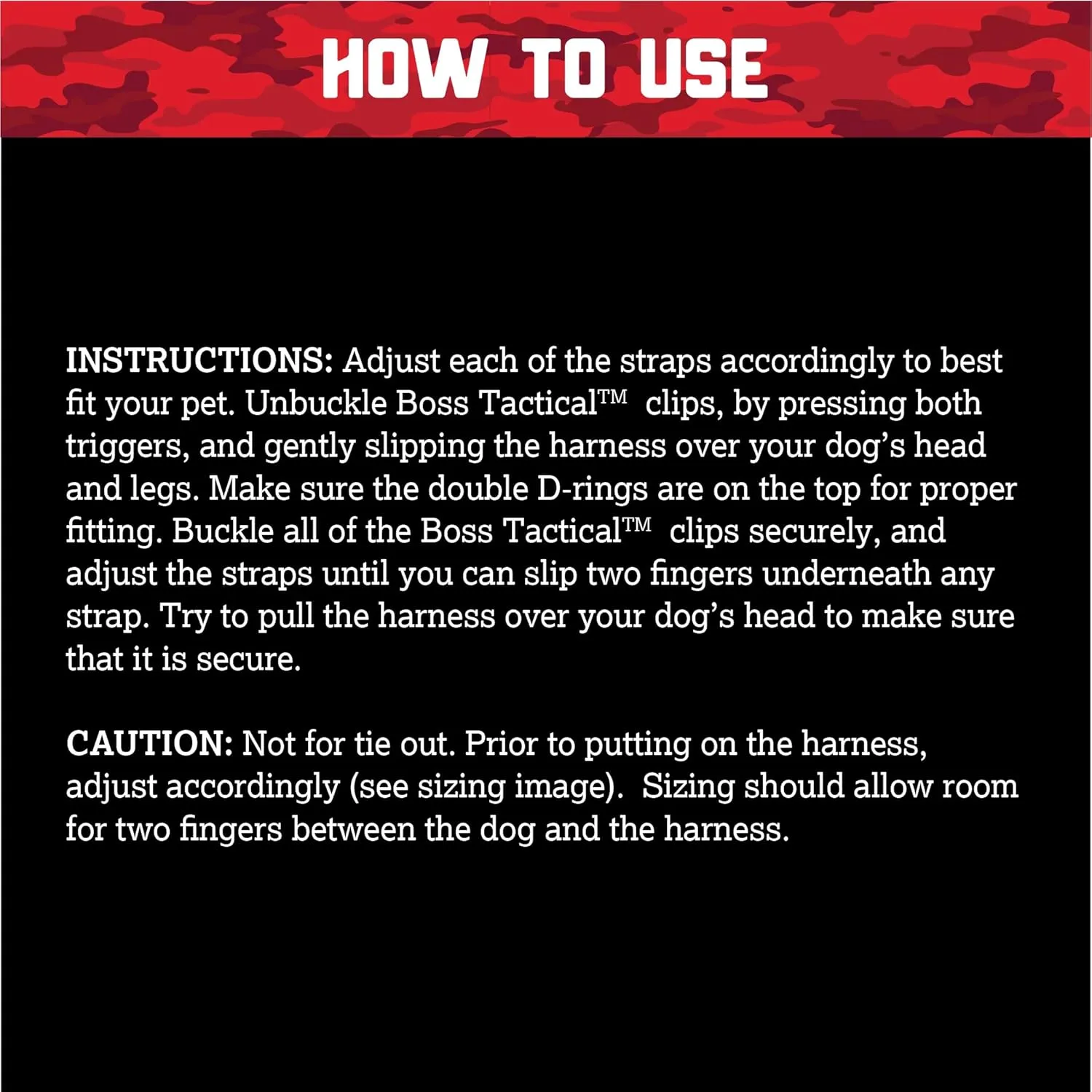Boss Dog® Boss Tactical™ Red Harness with Boss Clips
