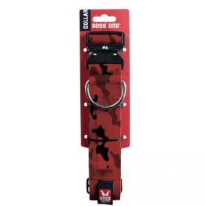 Boss Dog Tactical Collar 2" Wide 20"-28" XLarge Camo Red