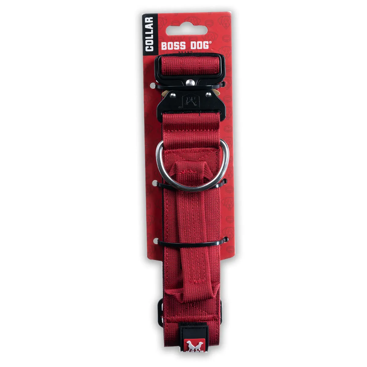 Boss Dog Tactical Collar 2" Wide 20"-28" XLarge Solid Red
