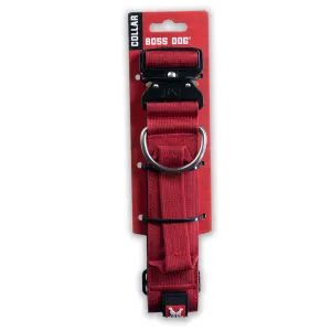 Boss Dog Tactical Collar 2" Wide 20"-28" XLarge Solid Red