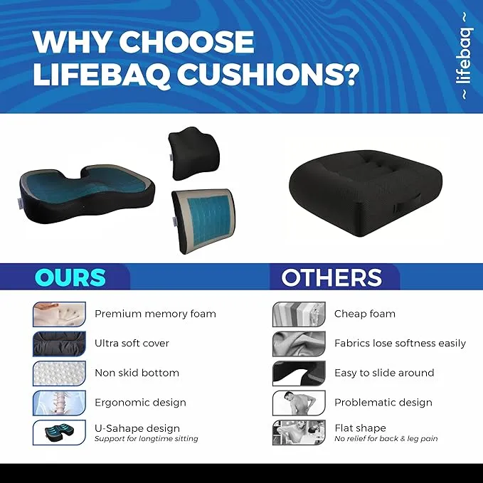 Chair Seat Cushions Memory Foam, Cushion Set