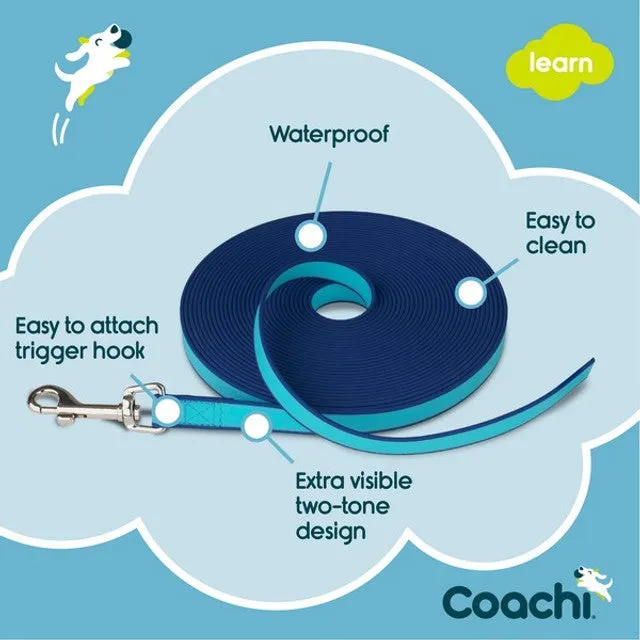 Coachi Waterproof Training 10m Long-Line Lead in Navy & Blue