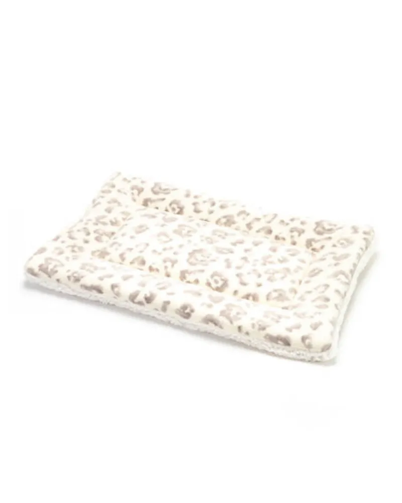 Cream Leopard Plush Fleece Pet Napping Mat (Made in the USA) (FINAL SALE)