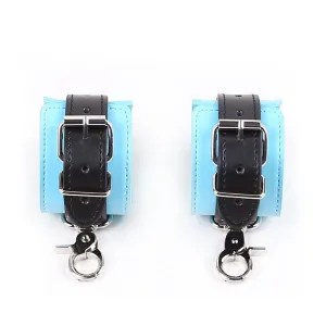 Cuff Wrist - Aqua PVC Cuff with Black Straps