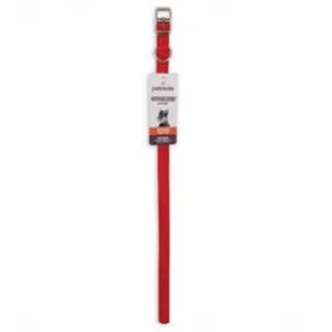 Dog Collar, Red Nylon, 5/8 x 16-In.