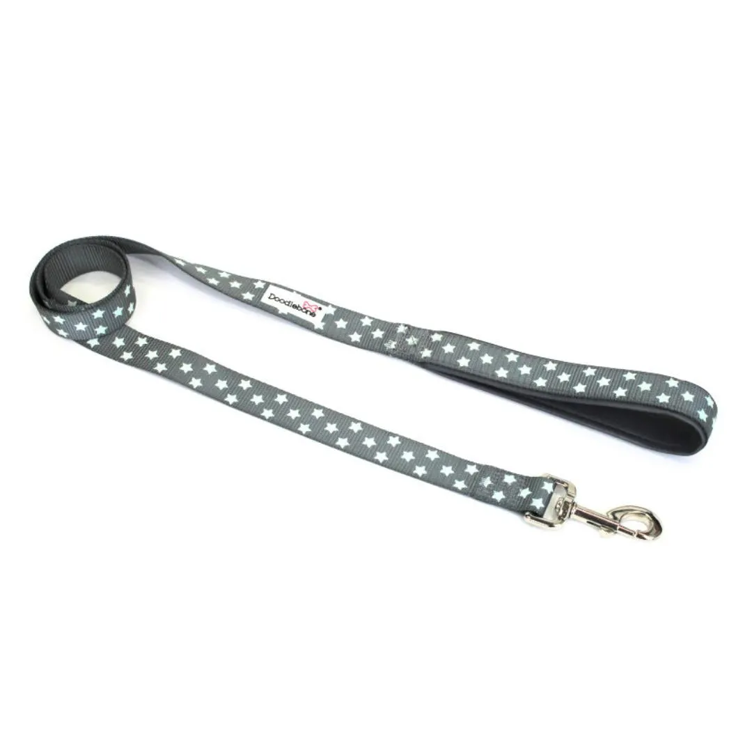 Doodlebone Adjustable Airmesh Dog Harness - Grey Stars Glow In The Dark