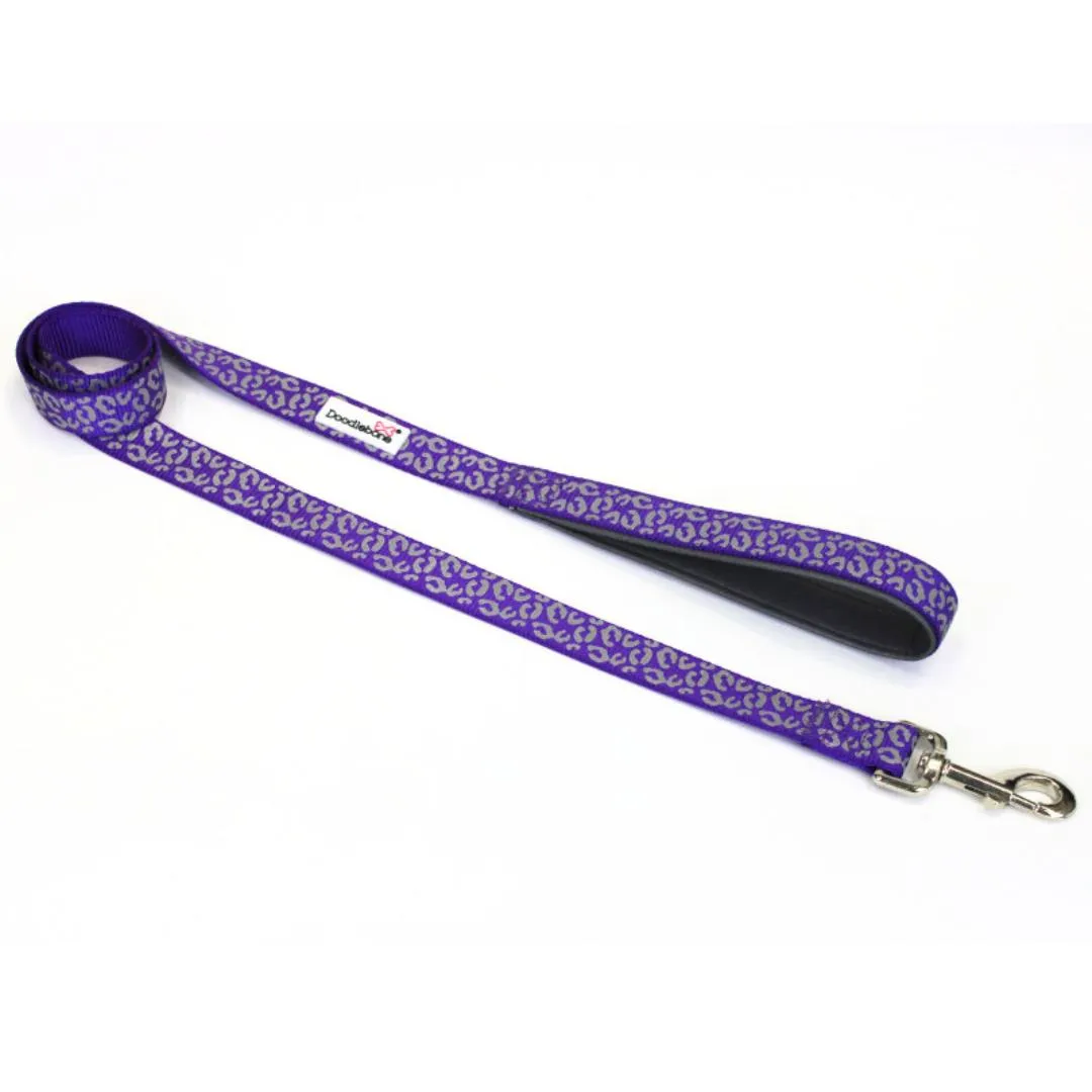 Doodlebone Adjustable Airmesh Dog Harness - Violet Leopard Reflective