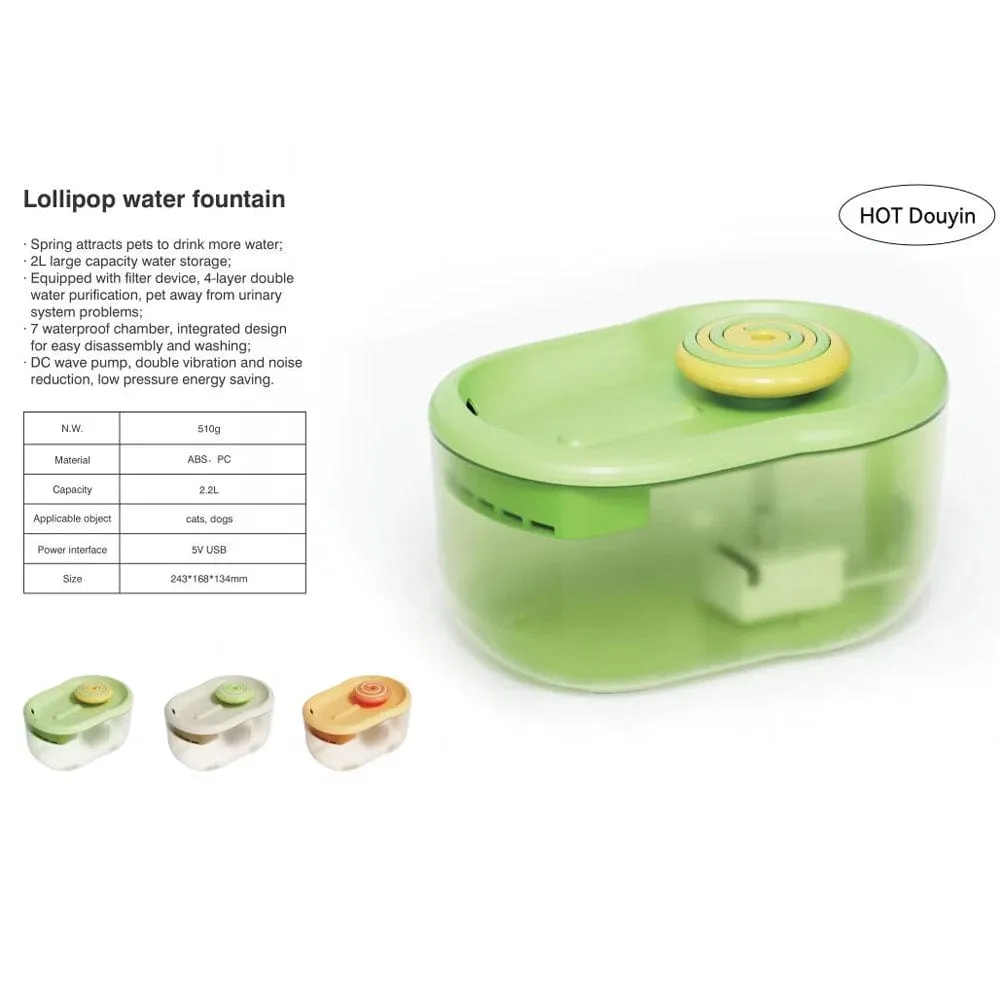 Electric Lollipop Cat Water Dispenser