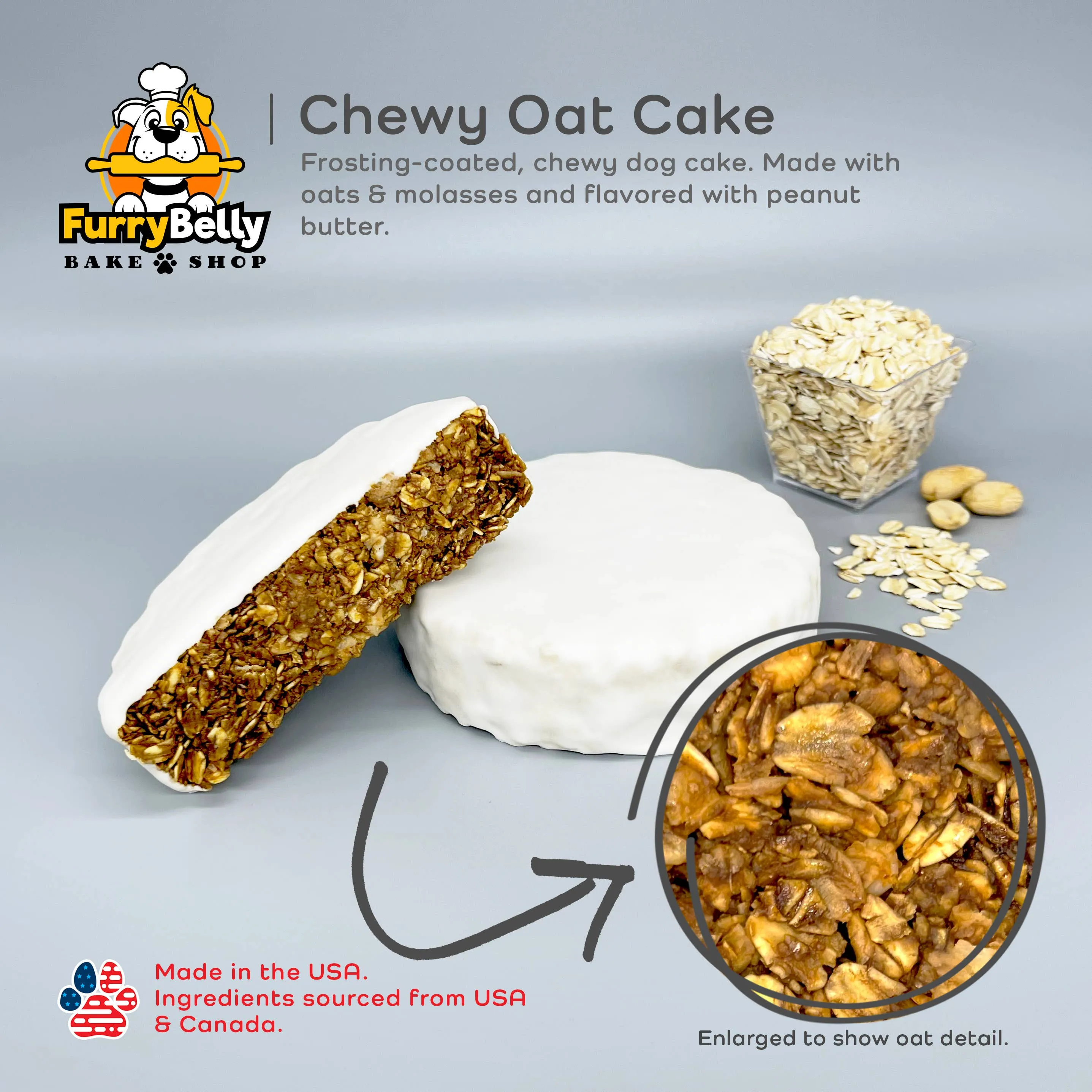 Furry Belly Bake Shop Rainbow Sprinkle Oat Dog Cake