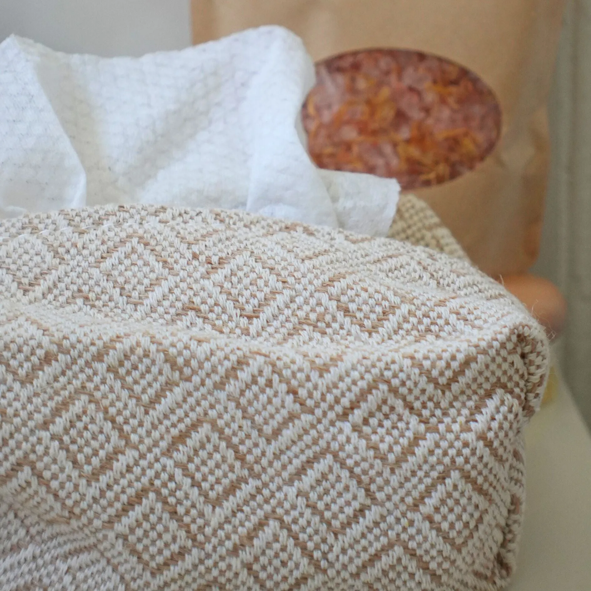 Jute Bath Wipe Cover