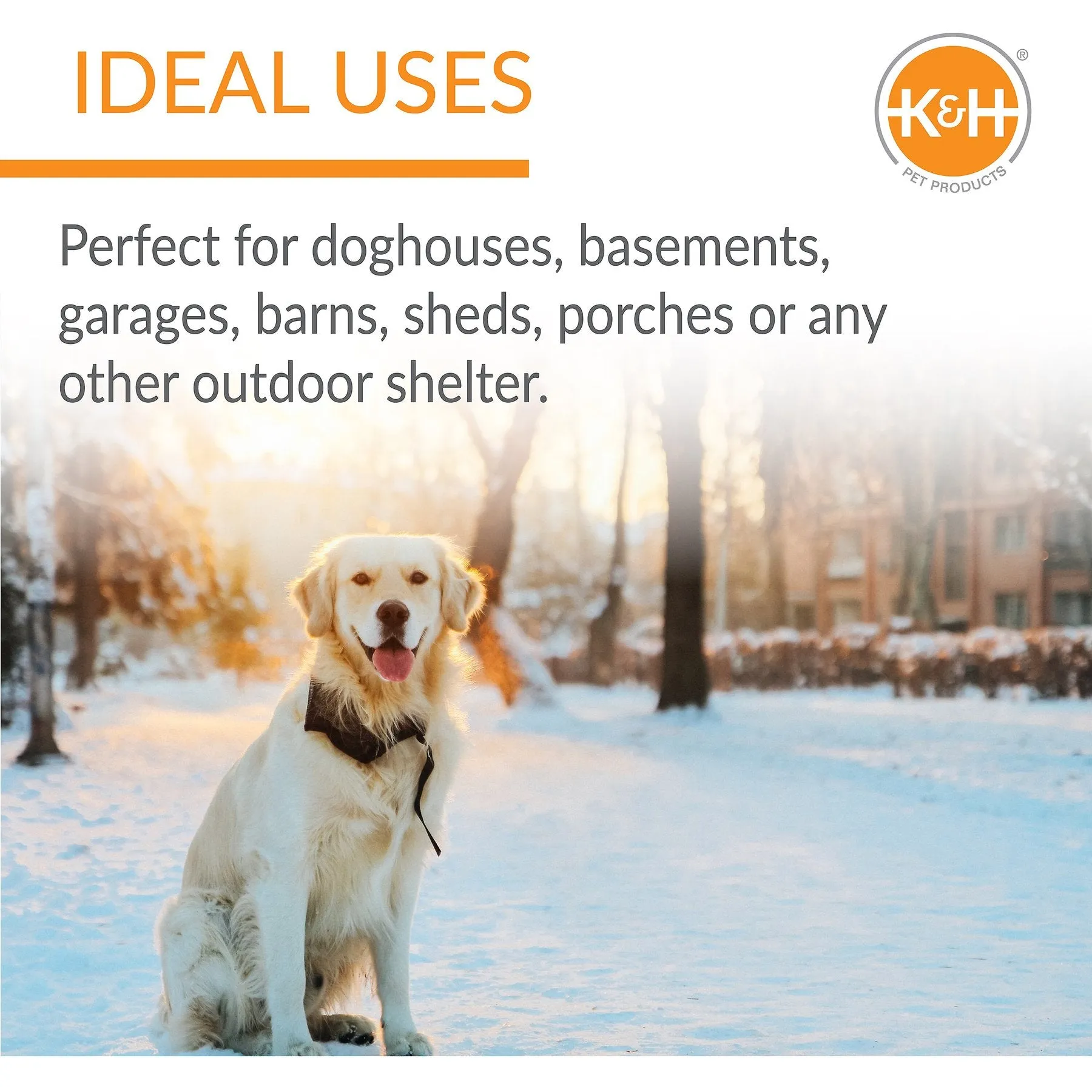 K&H Pet Products Original Lectro-Kennel Outdoor Heated Dog Pad with Cover
