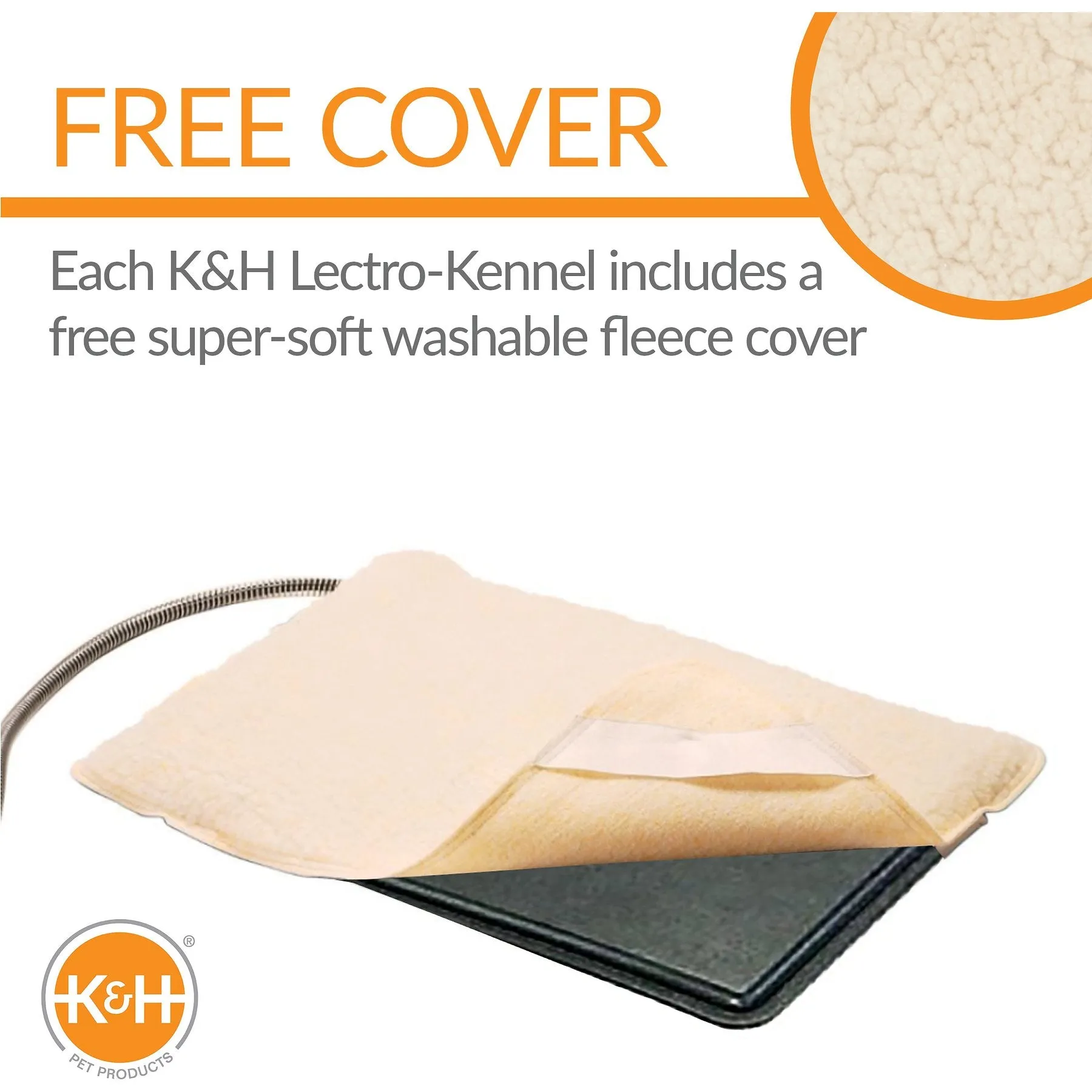 K&H Pet Products Original Lectro-Kennel Outdoor Heated Dog Pad with Cover