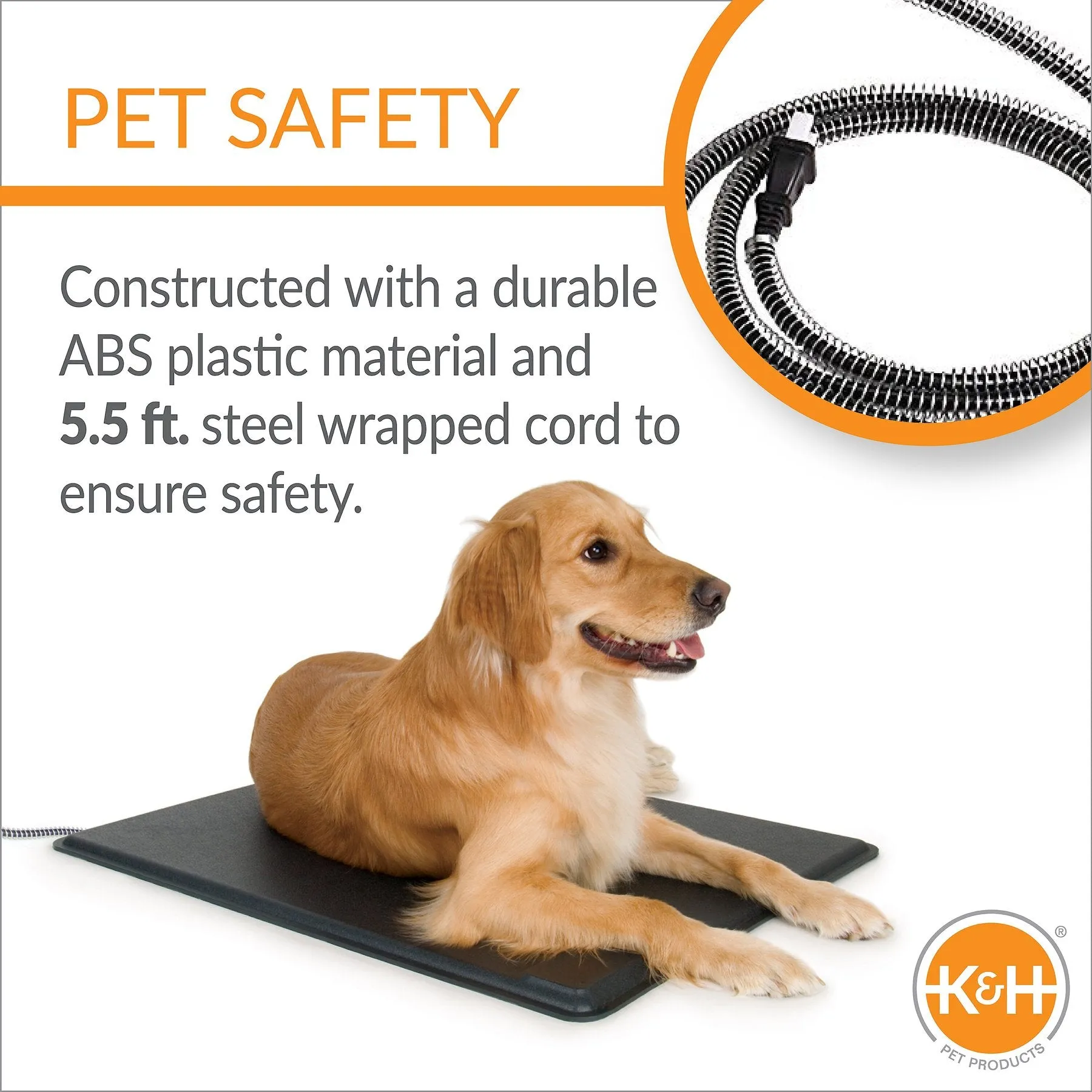 K&H Pet Products Original Lectro-Kennel Outdoor Heated Dog Pad with Cover