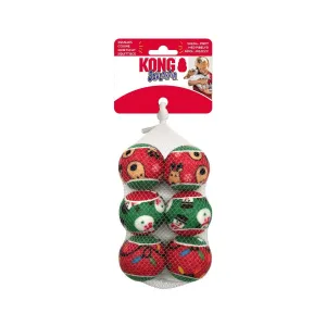 Kong Holiday SqueakAir Balls (6 Pack) - Christmas