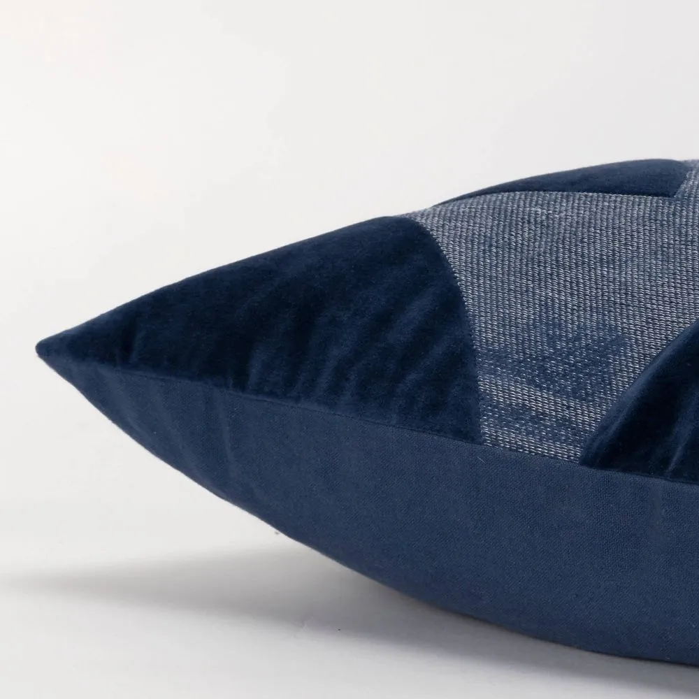 New - 20"x20" Oversize Geometric Shapes Square Throw Pillow Cover Blue - Rizzy Home