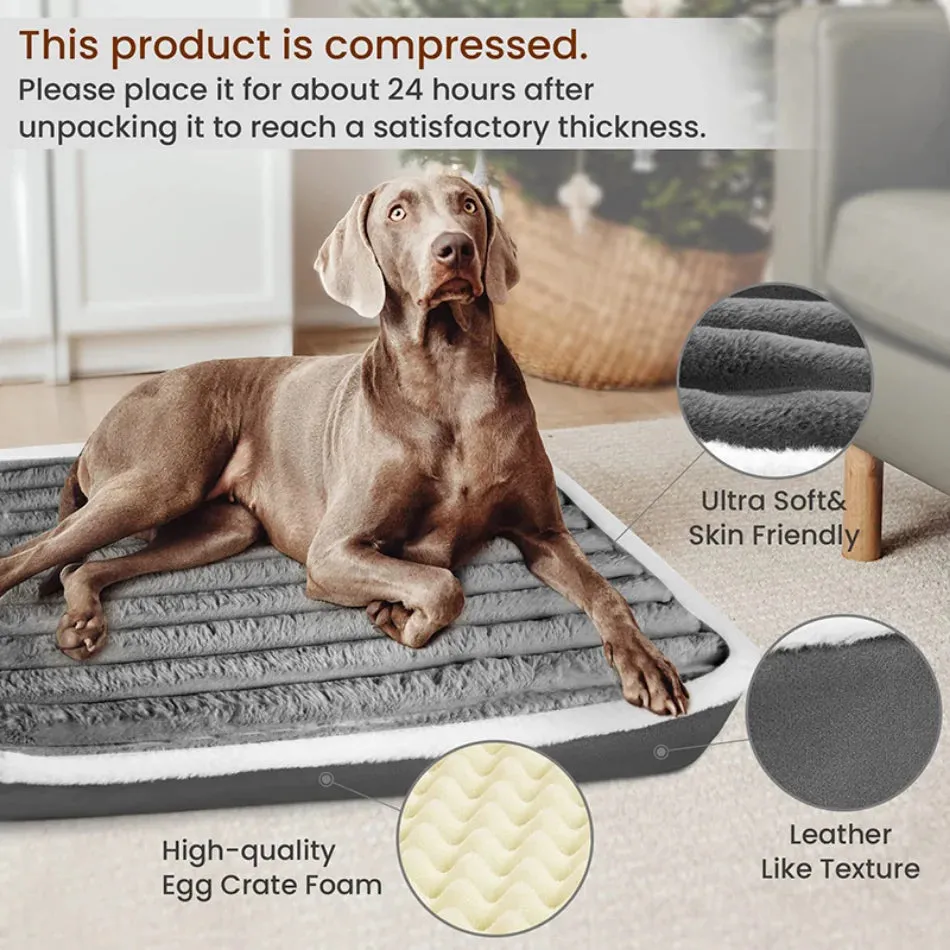 Orthopedic Dog Bed with Plush Cover – Comfort & Support