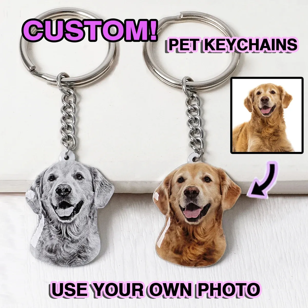 Personalized Pet Photo Keychain