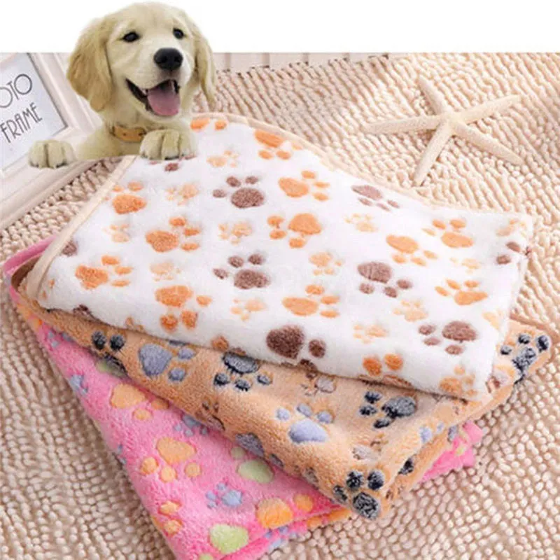 Puppy Dog Cat Blanket Paw Print Mat Sofa Bed