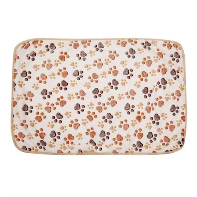 Puppy Dog Cat Blanket Paw Print Mat Sofa Bed