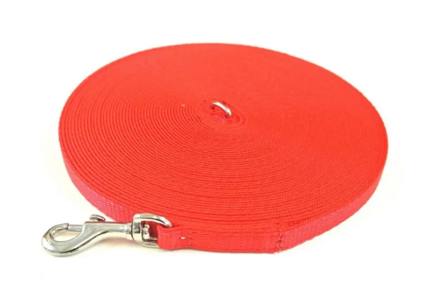 Puppy Dog Training Leads In 19 Colours 13mm Webbing 30ft - 100ft Long Leash