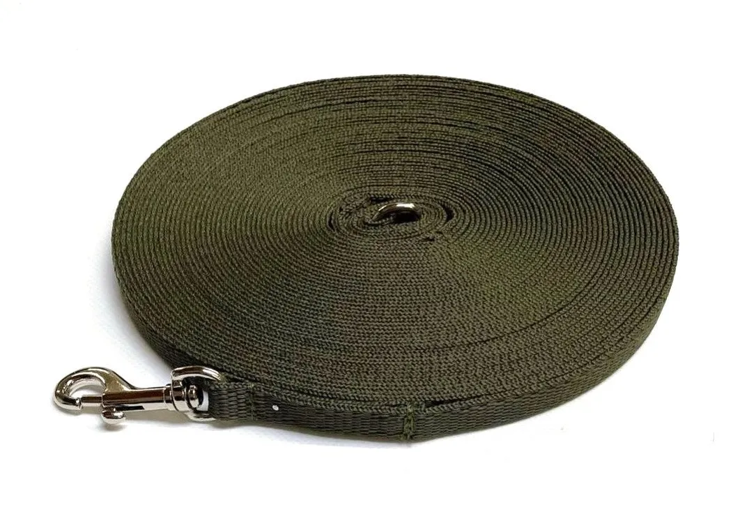 Puppy Dog Training Leads In 19 Colours 13mm Webbing 30ft - 100ft Long Leash