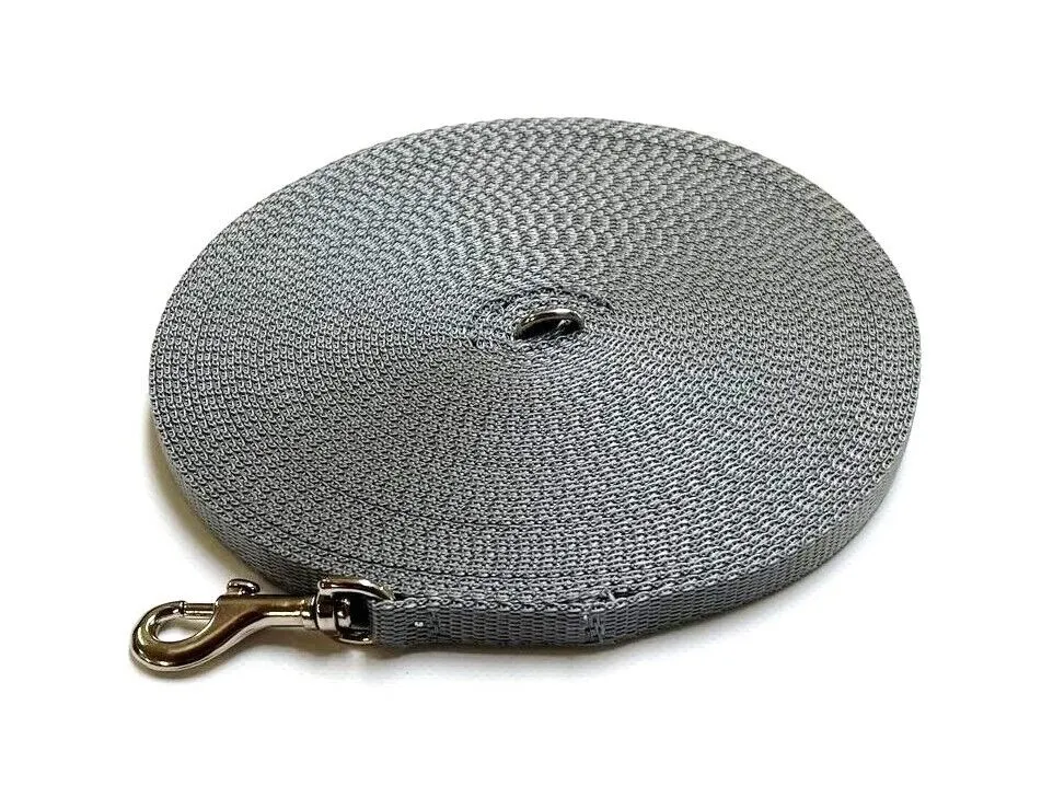 Puppy Dog Training Leads In 19 Colours 13mm Webbing 30ft - 100ft Long Leash