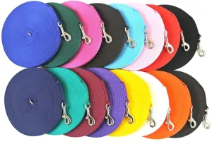 Puppy Dog Training Leads In 19 Colours 13mm Webbing 5ft - 25ft Long Leash