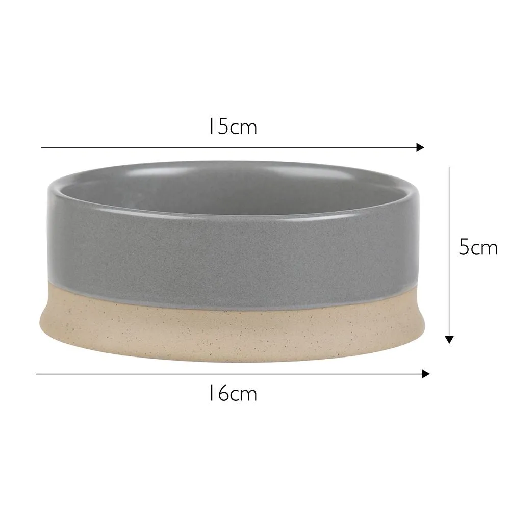 Scandi 2 Piece Non Tip Pet Food & Water Bowl - Grey