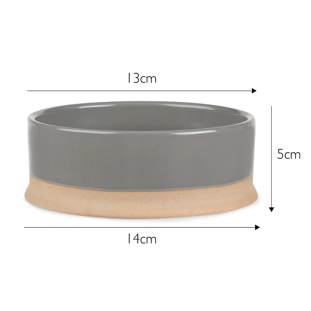 Scandi 2 Piece Non Tip Pet Food & Water Bowl - Grey