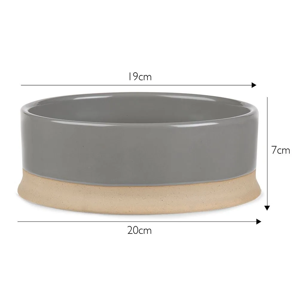 Scandi 2 Piece Non Tip Pet Food & Water Bowl - Grey