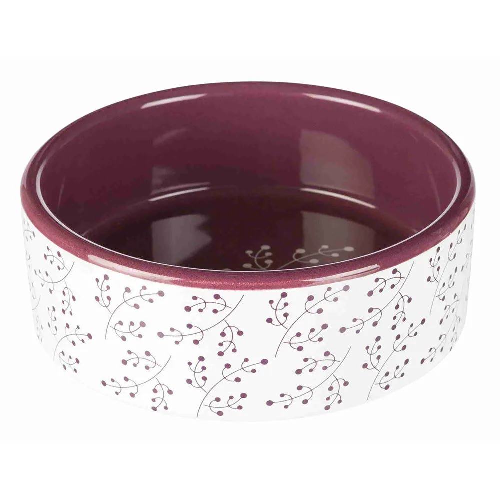 Trixie Ceramic Bowl White and Berry