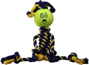 Twisted Chews, Medium Braided Cotton Rope Rasta Man w/Tuff Ball
